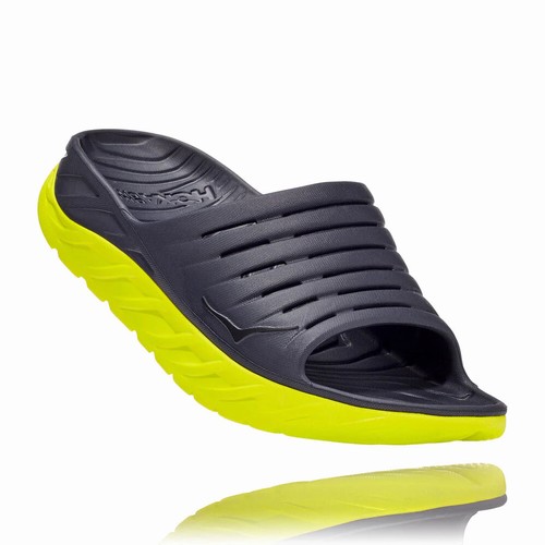 Hoka One One ORA RECOVERY SLIDE 2 Sandals For Men India Black/Green IN-6472